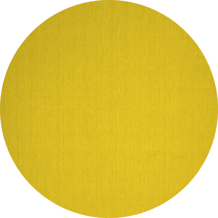 Round Solid Yellow Modern Rug, con239yw
