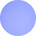 Round Solid Blue Modern Rug, con239blu