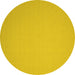 Round Machine Washable Solid Yellow Modern Rug, wshcon239yw