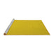 Sideview of Machine Washable Solid Yellow Modern Rug, wshcon239yw
