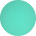 Round Solid Turquoise Modern Rug, con239turq