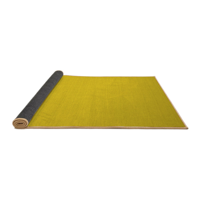 Sideview of Solid Yellow Modern Rug, con239yw