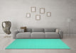 Machine Washable Solid Turquoise Modern Area Rugs in a Living Room,, wshcon239turq