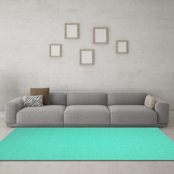 Machine Washable Solid Turquoise Modern Area Rugs in a Living Room,, wshcon239turq