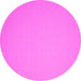 Round Machine Washable Solid Pink Modern Rug, wshcon239pnk