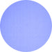 Round Machine Washable Solid Blue Modern Rug, wshcon239blu