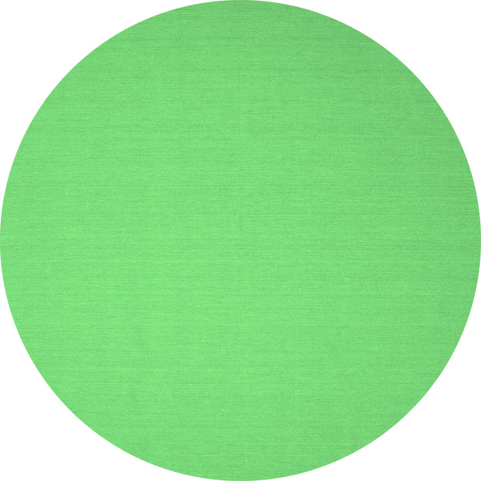 Round Machine Washable Solid Emerald Green Modern Area Rugs, wshcon239emgrn