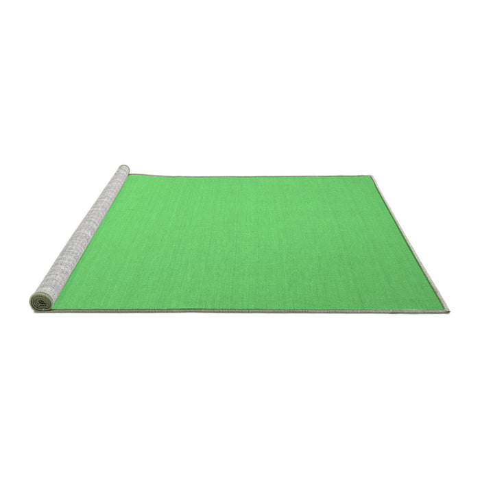 Sideview of Machine Washable Solid Emerald Green Modern Area Rugs, wshcon239emgrn