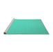Sideview of Machine Washable Solid Turquoise Modern Area Rugs, wshcon239turq