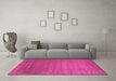 Machine Washable Abstract Pink Contemporary Rug in a Living Room, wshcon23pnk