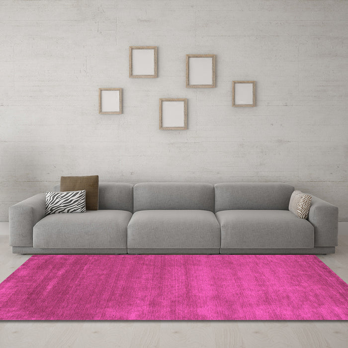Machine Washable Abstract Pink Contemporary Rug in a Living Room, wshcon23pnk