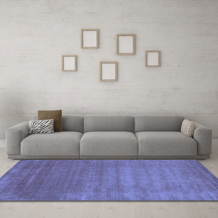 Machine Washable Abstract Blue Contemporary Rug in a Living Room, wshcon23blu