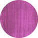 Round Abstract Purple Contemporary Rug, con23pur