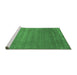 Sideview of Machine Washable Abstract Emerald Green Contemporary Area Rugs, wshcon23emgrn