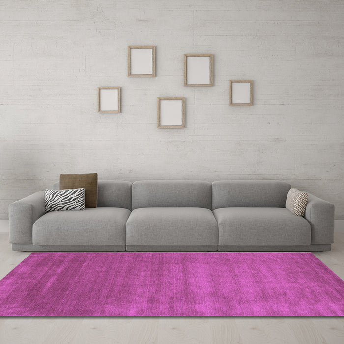 Machine Washable Abstract Purple Contemporary Area Rugs in a Living Room, wshcon23pur