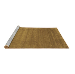 Sideview of Machine Washable Abstract Brown Contemporary Rug, wshcon23brn