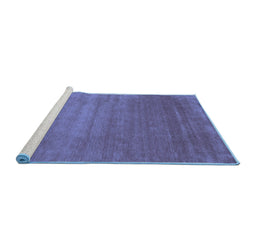 Sideview of Machine Washable Abstract Blue Contemporary Rug, wshcon23blu