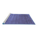 Sideview of Machine Washable Abstract Blue Contemporary Rug, wshcon23blu