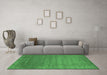 Machine Washable Abstract Emerald Green Contemporary Area Rugs in a Living Room,, wshcon23emgrn