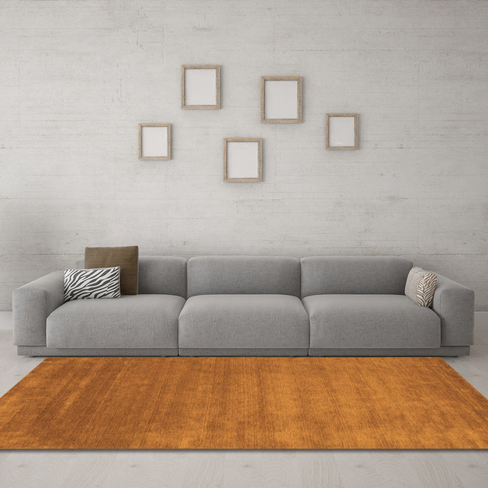 Machine Washable Abstract Orange Contemporary Area Rugs in a Living Room, wshcon23org