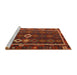 Serging Thickness of Machine Washable Contemporary Saddle Brown Rug, wshcon2400