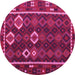 Round Oriental Pink Traditional Rug, con2400pnk