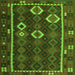 Round Machine Washable Oriental Green Traditional Area Rugs, wshcon2400grn