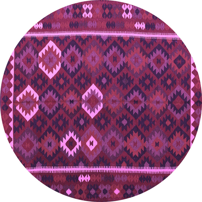 Round Oriental Purple Traditional Rug, con2400pur