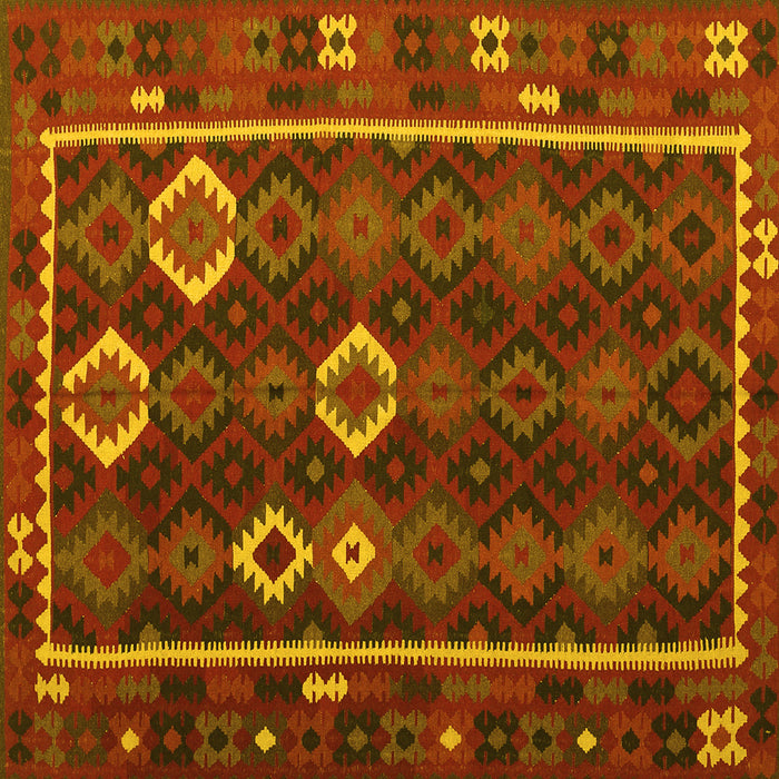 Square Oriental Yellow Traditional Rug, con2400yw