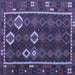 Square Machine Washable Oriental Blue Traditional Rug, wshcon2400blu