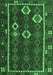 Machine Washable Oriental Emerald Green Traditional Area Rugs, wshcon2400emgrn