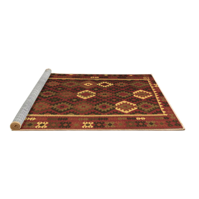 Sideview of Machine Washable Oriental Brown Traditional Rug, wshcon2400brn