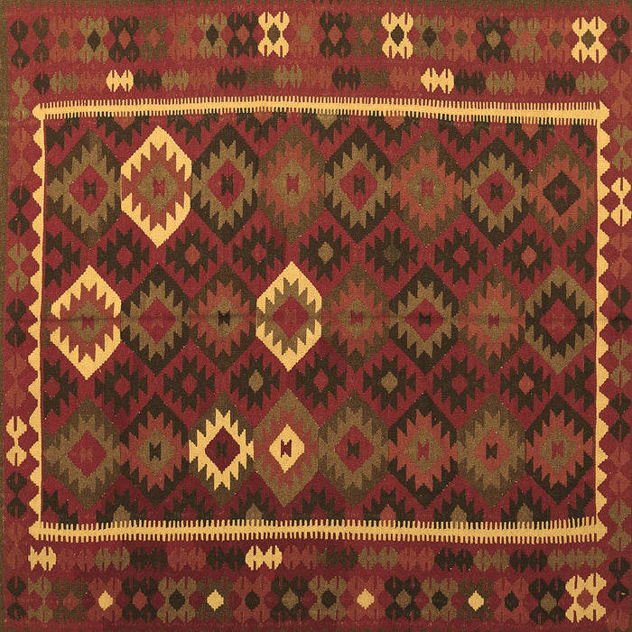 Square Machine Washable Oriental Brown Traditional Rug, wshcon2400brn