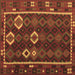 Square Machine Washable Oriental Brown Traditional Rug, wshcon2400brn