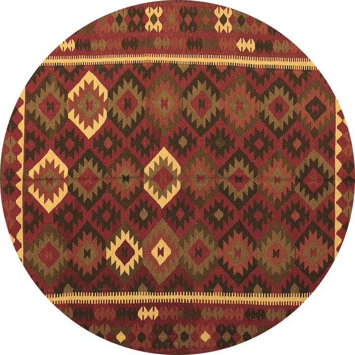 Round Machine Washable Oriental Brown Traditional Rug, wshcon2400brn