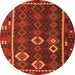 Square Oriental Orange Traditional Rug, con2400org