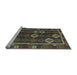 Sideview of Machine Washable Oriental Light Blue Traditional Rug, wshcon2400lblu