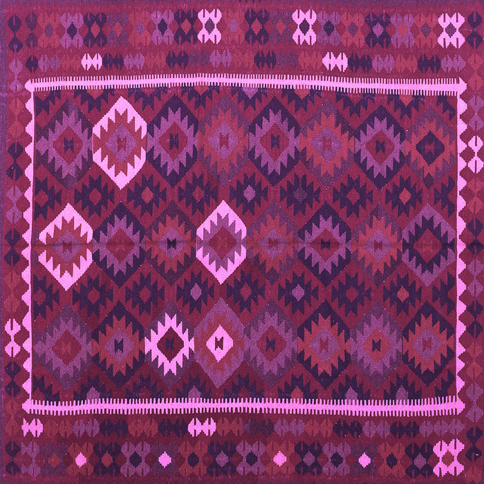 Square Machine Washable Oriental Purple Traditional Area Rugs, wshcon2400pur