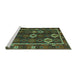 Sideview of Machine Washable Oriental Turquoise Traditional Area Rugs, wshcon2400turq