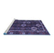 Sideview of Machine Washable Oriental Blue Traditional Rug, wshcon2400blu