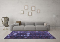 Machine Washable Oriental Blue Traditional Rug, wshcon2400blu