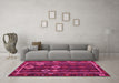 Machine Washable Oriental Pink Traditional Rug in a Living Room, wshcon2400pnk