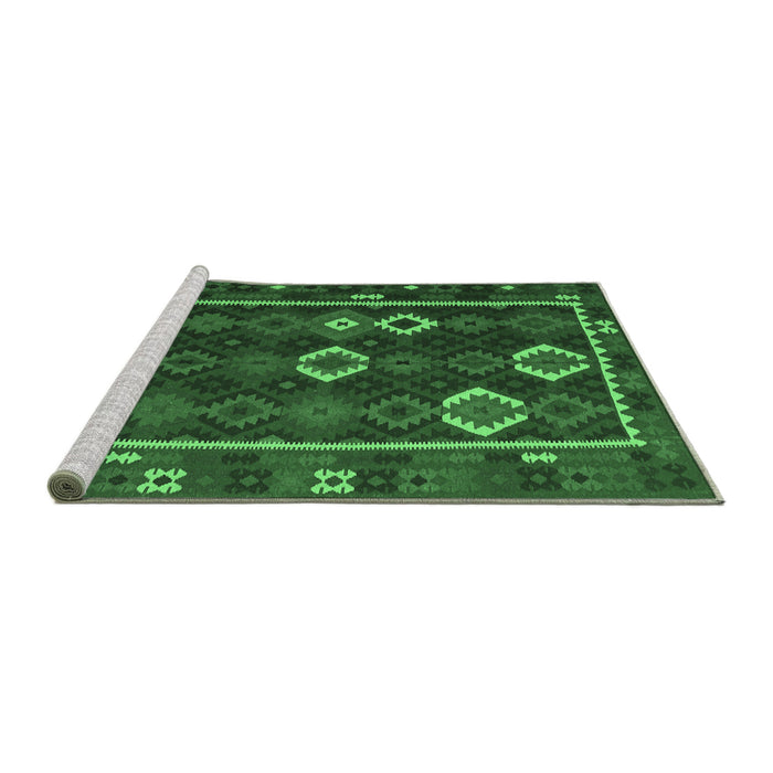 Sideview of Machine Washable Oriental Emerald Green Traditional Area Rugs, wshcon2400emgrn