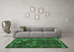 Machine Washable Oriental Emerald Green Traditional Area Rugs in a Living Room,, wshcon2400emgrn