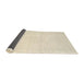 Thickness of Contemporary Vanilla Gold Solid Rug, con2401