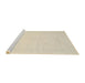 Serging Thickness of Machine Washable Contemporary Vanilla Gold Rug, wshcon2401