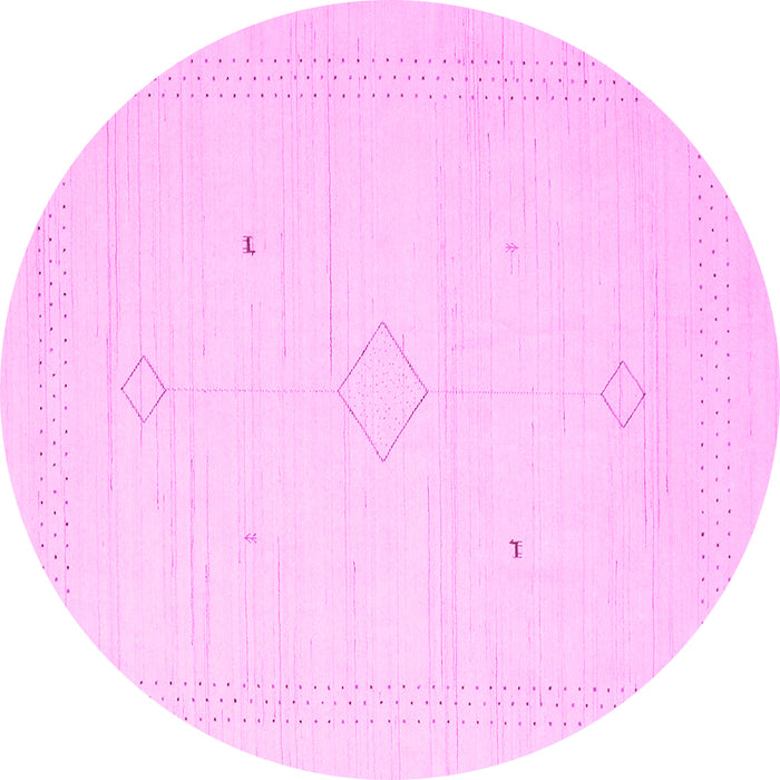 Round Solid Pink Modern Rug, con2401pnk