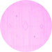 Round Solid Pink Modern Rug, con2401pnk