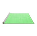 Sideview of Machine Washable Solid Emerald Green Modern Area Rugs, wshcon2401emgrn