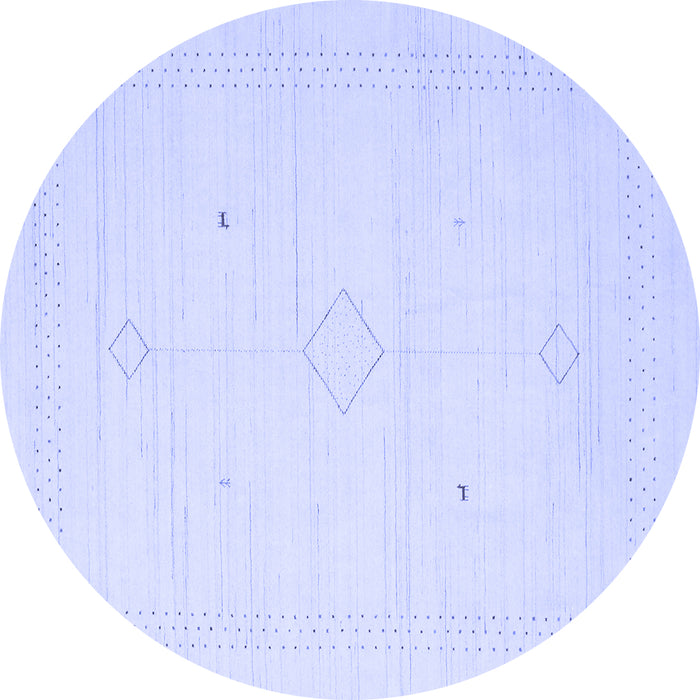 Round Solid Blue Modern Rug, con2401blu